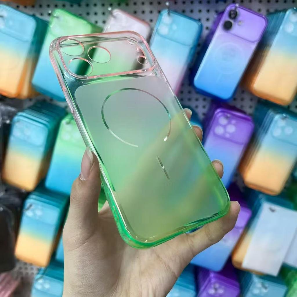 Постепенное изменение цвета Новый модель подходит для iPhone17Pro противоударный чехол для мобильного телефона Apple 13 большое кольцо для просмотра мягкий чехол защитный чехол 16