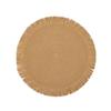 Paper Round Braided Placemat Set of 6 Heat Resistant Place Mat with Tassel Farmhouse Woven Fabric Natural for Dining Table Decor