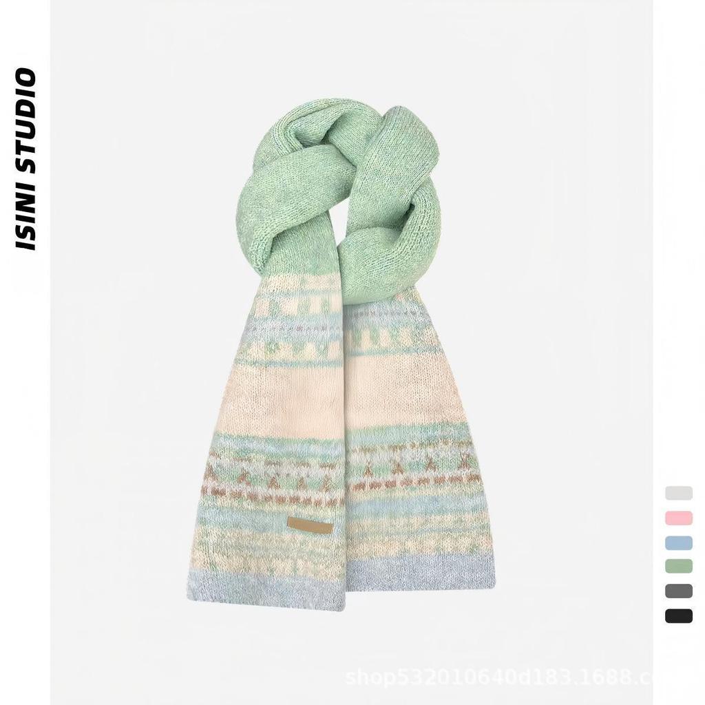 Женский шарф в стиле Fair Isle: Готов к зиме, Теплый, Универсальный защита шеи