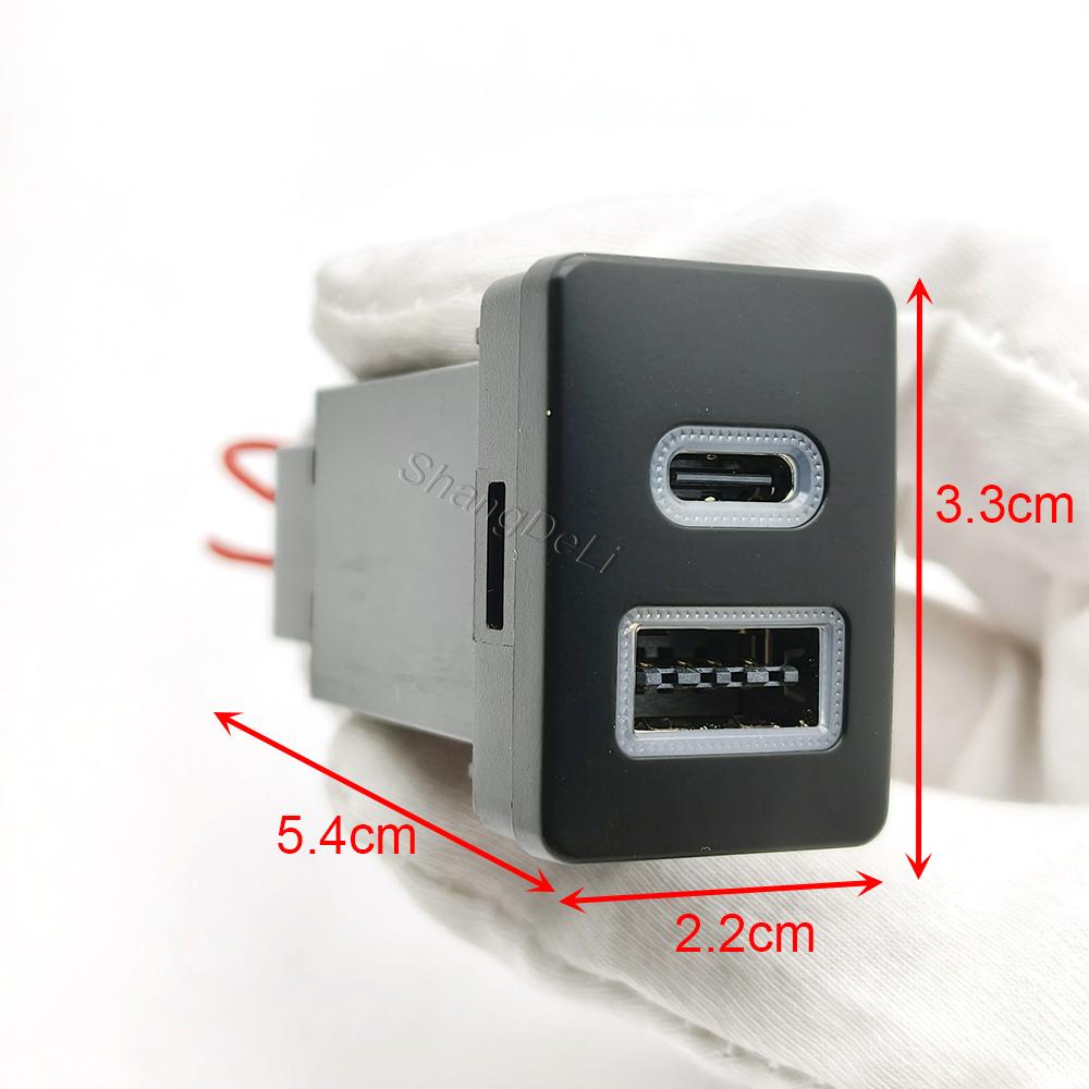 1 шт. Автомобильная двойная розетка-зарядное устройство QC3.0 USB Type-C PD Выход для зарядки Адаптер питания Телефон Для Toyota LC120 Prado