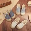 Новые хлопково-льняные полосатые тапочки Весна/Лето 2025 - Свежий, Повседневный Дизайн