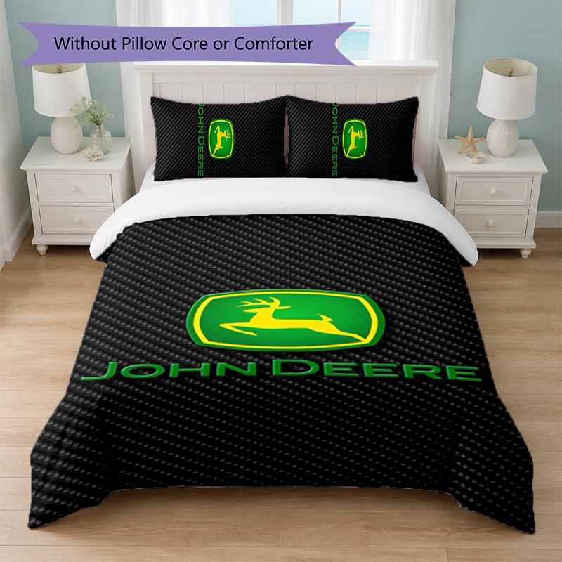 John Deere Print 3Pcs Duvet Cover Set 1 Duvet Cover and 2 Pillowcases Soft Bed Linen For Household Bedroom