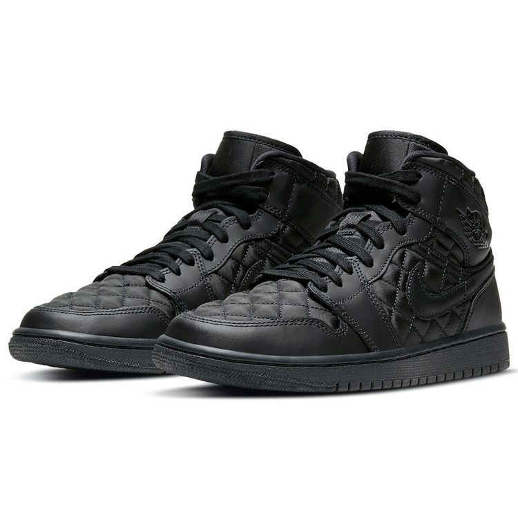 Air Jordan 1 Mid SE Черные стеганые женские кроссовки Белые DB6078-001