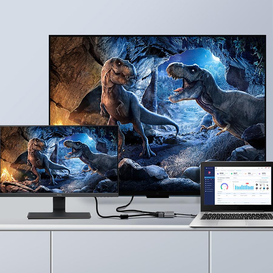 Type-C 4 In 1 Audio Converter Type C To VGA USB USB-C Hub Adapter Adaptor Grey