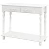 Console Table Modern Sofa Side Desk with Storage Shelves Drawers for Living Room Entryway Bedroom White