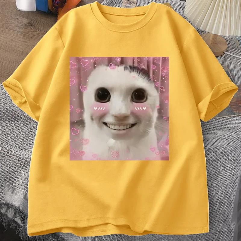 Goofy Ahh Cat T Shirt Meme Dank Cursed Weirdcore Cringey T-Shirts Men Women I Got Too Silly Tshirt Huh Cat Memebn Crying Cat