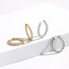 Simple Round Diamond-Set High-End Design Ear Buckle Earrings, Environmentally Friendly