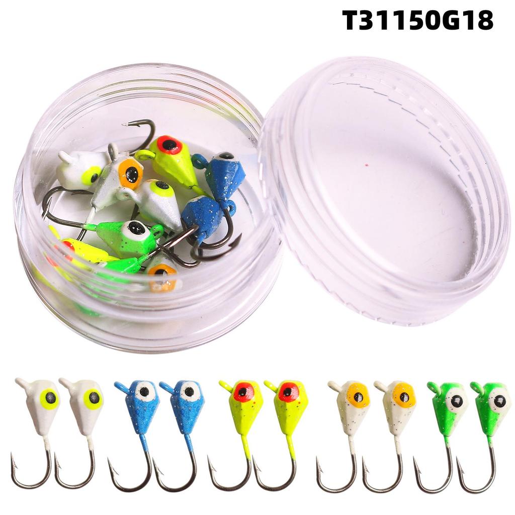 Крючок рыболовный свинцовый головкой Cross 5-цветный алмазный шлифованный 1.2г Микро-приманка для подледной рыбалки с мягкой насадкой