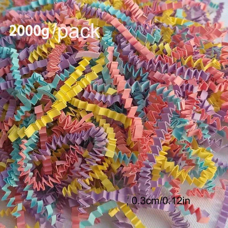2000 г/упаковка многоцветный гофрированный бумажный наполнитель для подарочных корзин, коробок, упаковки, измельченной бумаги, наполнитель для подарочной упаковки и упаковки