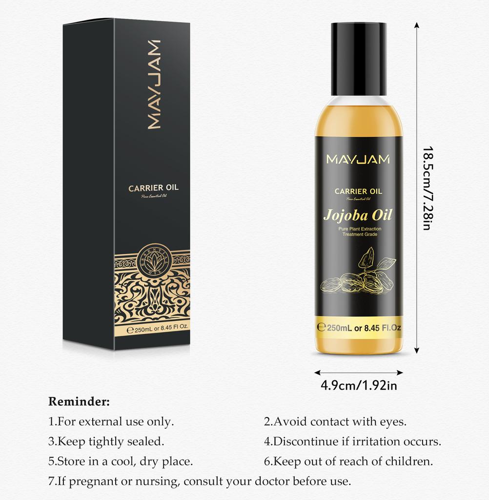 MAYJAM 250 мл 8,8 унций Масло-носитель Масло для кутикулы Кремы Масла для тела Бальзамы для губ Сладкий миндаль Шиповник Виноградные косточки Жожоба Оливковое масло