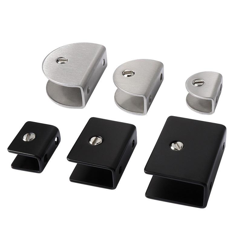 Полукруглый квадратный зажим для стекла из нержавеющей стали, кронштейн для полки