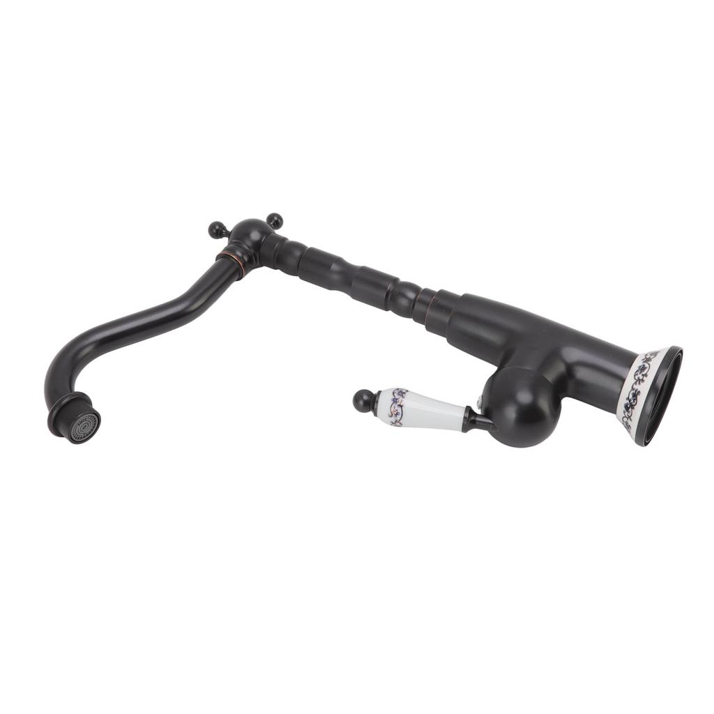 Антикварный кран в стиле ретро, фарфоровый клапан, длинный носик, прочный латунный вращающийся антикварный смеситель для