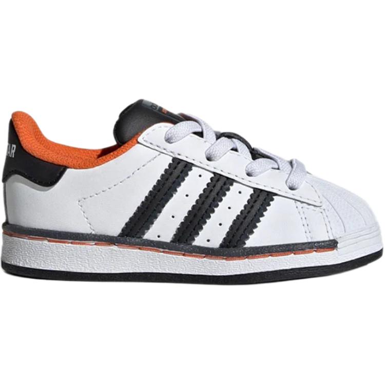adidas Оригинальные Superstar El Удобные Универсальные Амортизирующие Низкие Кроссовки для Ходьбы Детская Обувь Белый Черный FV3693