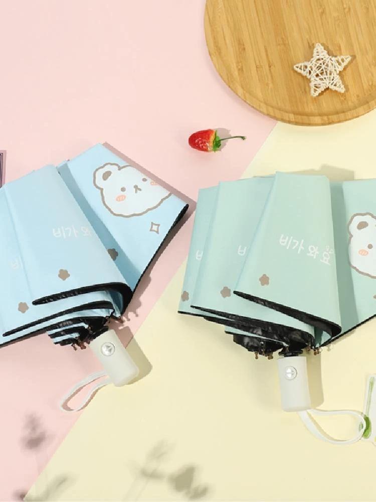 Automatic Umbrella Women's Dual-Use Foldable Kids Cartoon Cute Sun-Proof UV-Proof Sun Umbrella