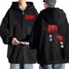 Anime Tokyo Ghoul Hell Flower Zipper Hoodies Men Fashion Casual Long Sleeve Sweatshirts Women Autumn Winter Zipper Hoodies