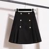 Small Wool Pleated Skirt Early Autumn Large Size Fat Mm High Waist Slim A-line Suit Skirt Half-body Short Skirt