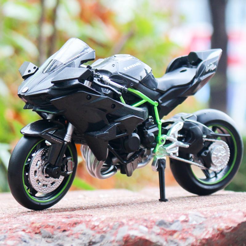 1/12 Kawasaki Ninja H2R Alloy Racing Cross-country Motorcycle Model Simulation Toy Street Motorcycle Model Collection Kids Gifts