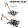 Hot Dog Roller Rack with Wooden Handle BBQ Sausage Roller Rack Steamer