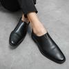Мужские мокасины с застежкой на круглый носок на низком каблуке в британском деловом повседневном стиле, дышащие, для молодых парикмахеров, туфли-педали в горошек для мужчин