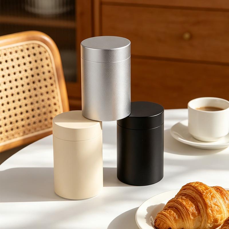 Portable Sealed Coffee Bean Storage Container, Aluminum Alloy Mini Tea Canister, Travel and Outdoor Storage Box
