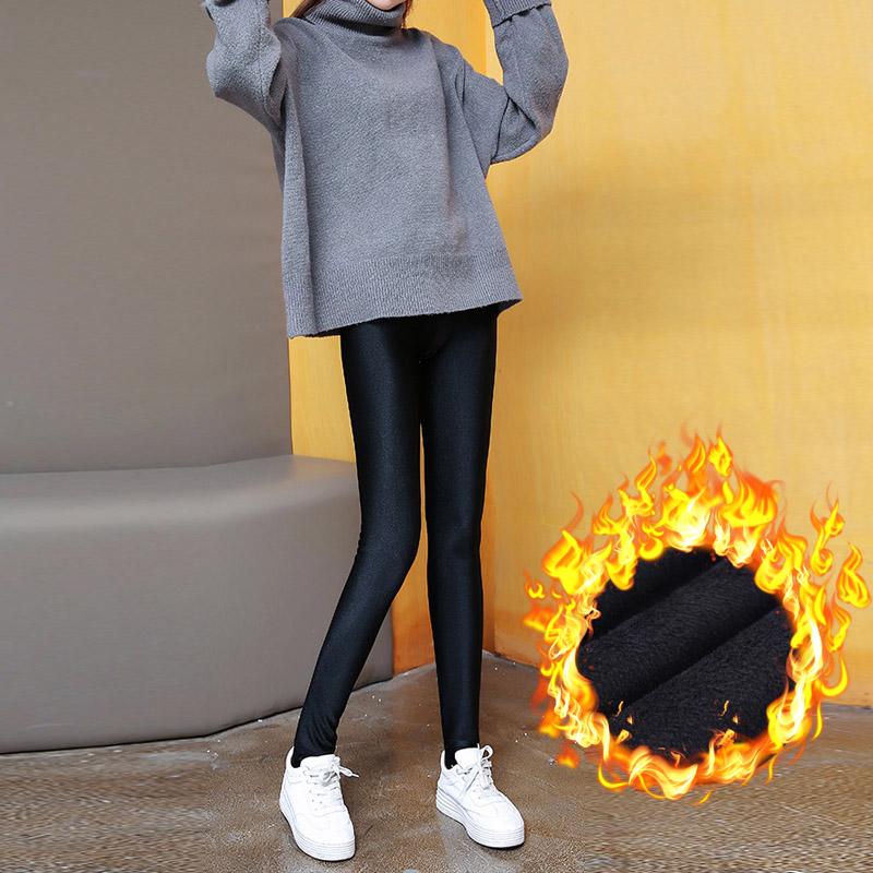 Осень-зима модные леггинсы женские теплые зимние яркие бархатные вязаные толстые леггинсы супер эластичные брюки