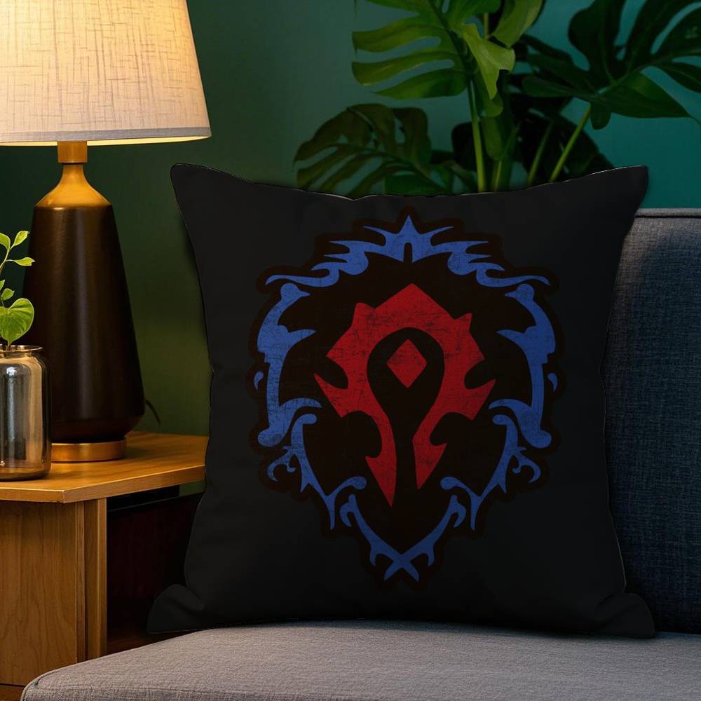 Подушка с принтом World of Warcraft WWOW, чехол из плюшевой ткани, мягкий, двусторонний, чехол для диванной подушки, декоративные чехлы для подушек