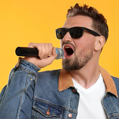 Abaodam Cordless Microphone, Handheld Microphone with Receiver, Rechargeable Microphone, Singer Microphone, 1 Set