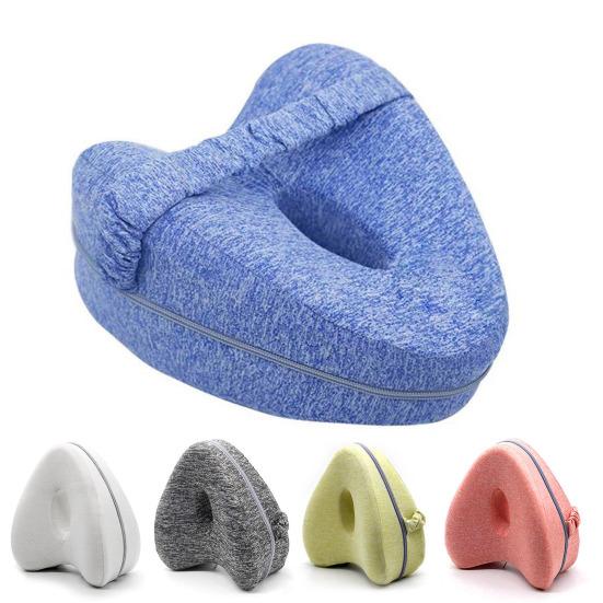 Leg Knee Pillow Memory Foam Leg Pillow with Elastic Strap Ergonomic Knee Cushion with Washable Cover for Side Sleepers Soothing Pain Relief