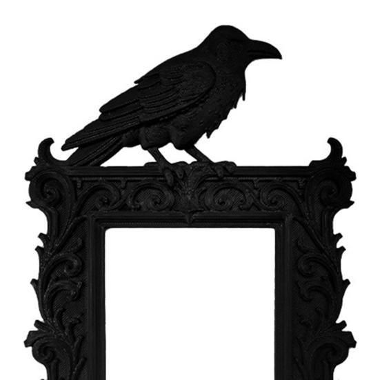 1/2Pcs Halloween Crow Picture Frames Front Glass Wall Mount Tabletop Retro Gallery Wall Art Home Party Festive Decoration