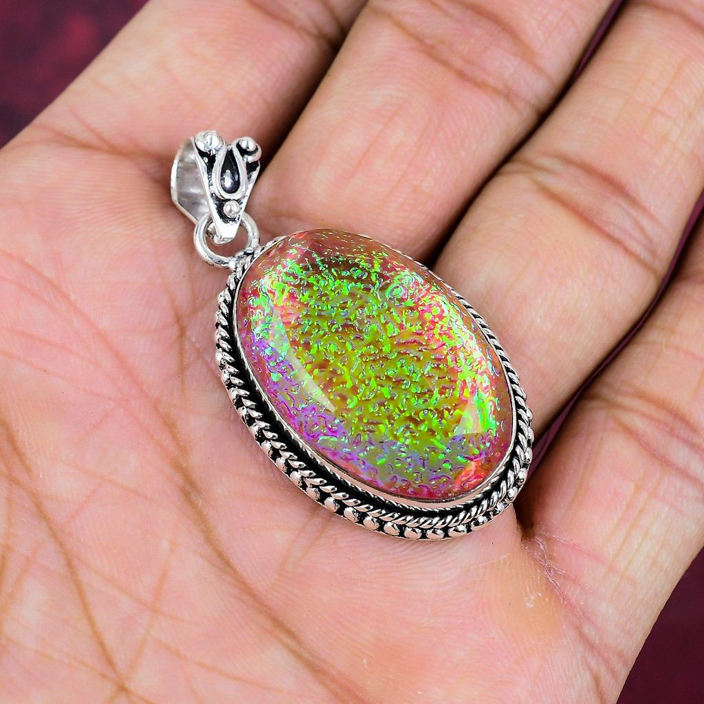 Подвеска с розовым тройным опалом, ювелирные изделия из цельного серебра 925 пробы с драгоценными камнями, подвеска ручной работы, на День благодарения