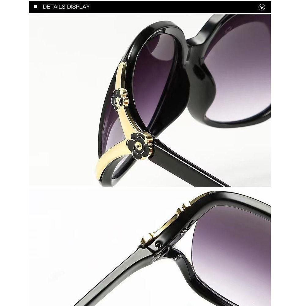 Large Frame Eyewear Outdoor Sunglasses Sun-Protective Black Shades Glasses  for Women