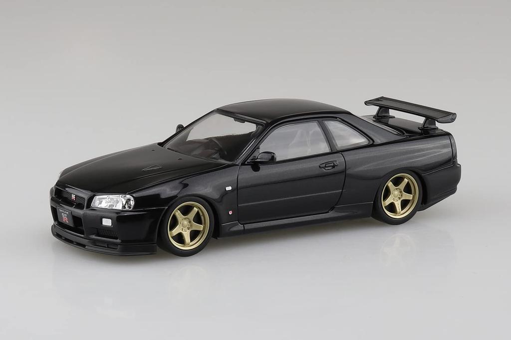 Aoshima Bunka Kyozaisha The Snap Kit Series Nissan R34 Skyline Custom Wheel Пластиковая модель 1/32 GT-R (Черная жемчужина) Цветовая кодировка № 11-SP2