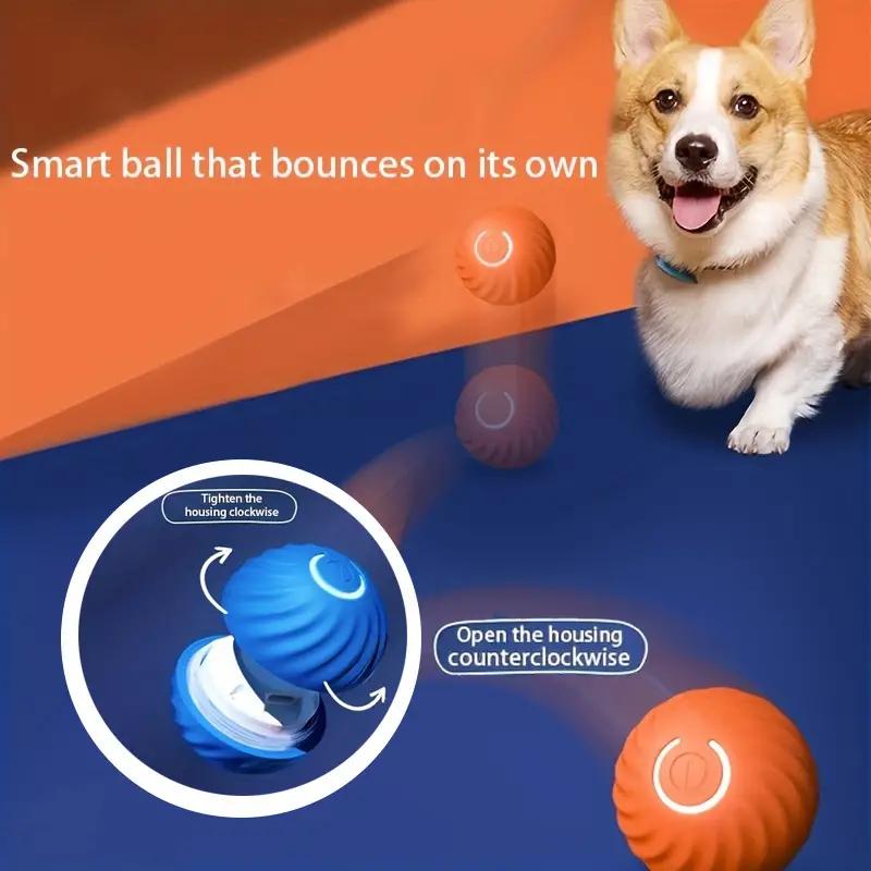 Dog Smart Bouncing Ball, Automatic Rolling Cat Ball Toy, Smart Kitten Electric Toy, Self Moving, Pet Training Dog/Cat Interactiv