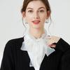White Ribbon Fake Collar Decoration Lace Shirt Collar Detachable For Women Blouse Neckline Sweater Collar Shoulder Warp Collar