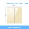 Gold UK 13A Tempered Glass USB Socket Plug,18W Type-C Fast Charging Universal 3pin Dual Power Outlet,Wall LED 2way Light Switch