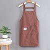 Фартук для приготовления пищи в полоску с принтом, передний карман, без рукавов, Негрязный кухонный фартук для женщин, одежда для работы по дому, защитный фартук для повседневного использования