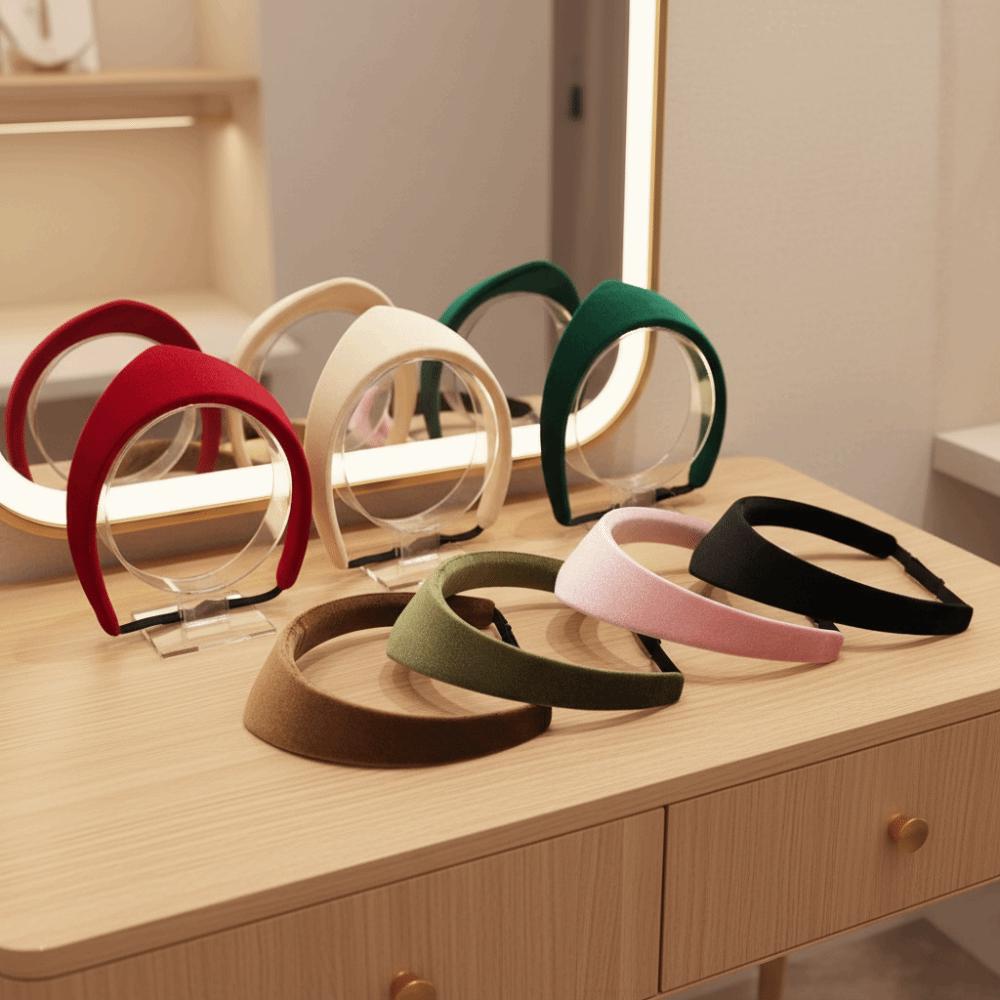Elegant Velvet Crown Headband Multiple Colors European Hairband Smooth Texture Headwear  Women