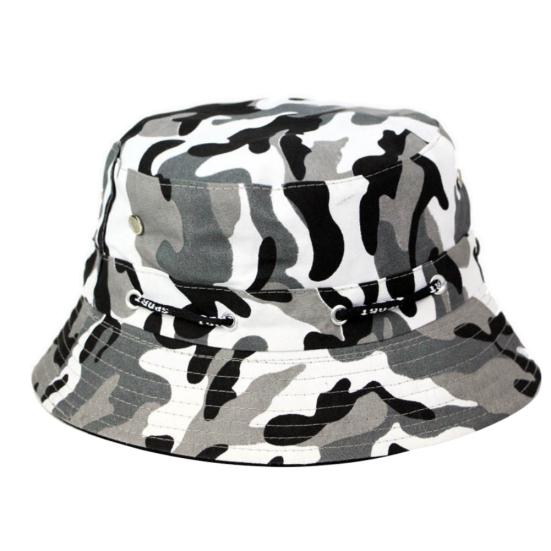 MUQZI Sports Accessory Fashion Camouflage Sun Block Bucket Hat Outdoor Breathable Hiking Fishing Cap