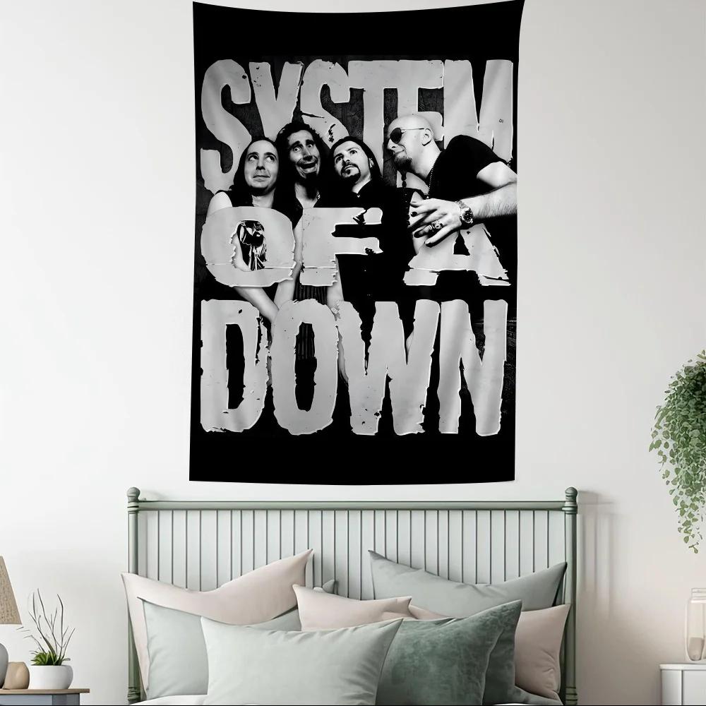 Гобелен группы System of a Down Настенный ковер в тематике рок-музыки для спальни гостиной Декоративный стильный прочный Высококачественный для фанатов музыки
