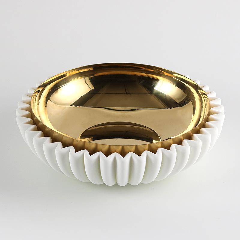 Круглая китайская тарелка с фруктами в стиле ваби, украшения для гостиничного ресторана, декоративная тарелка в форме ракушки, для гостиной, дома, для хранения, украшения