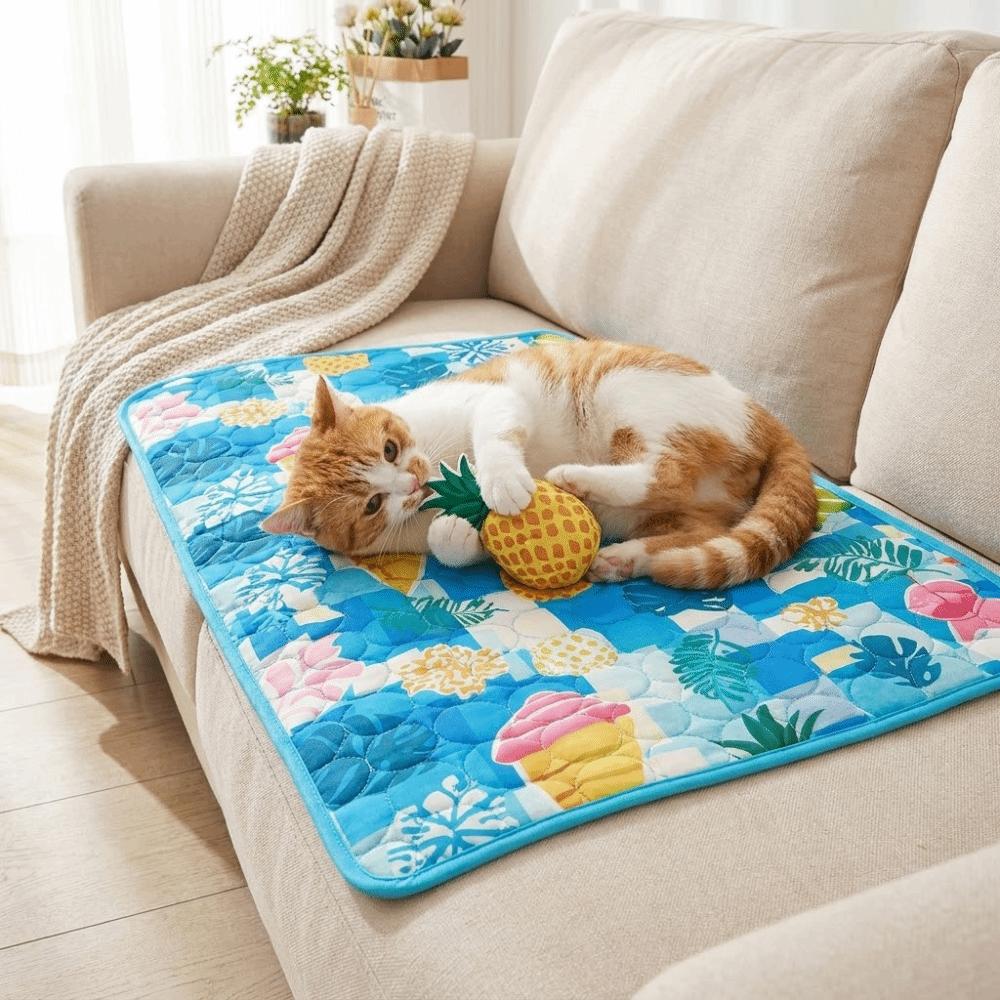 Breathable Dog Cooling Pad Soft Dog Sleeping Mat Cartoon pattern Cat Nest Bed Dog Crate