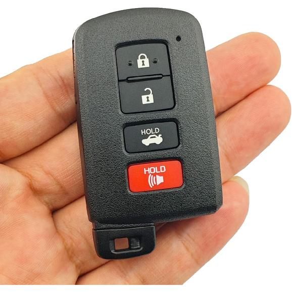 4 Button Replacement Key Fob Shell Case fit for Toyota Avalon Camry Corolla RAV4 Highlander Sequoia 2011 2012 2013 2014 2015 2016 2017 2018  Keyless