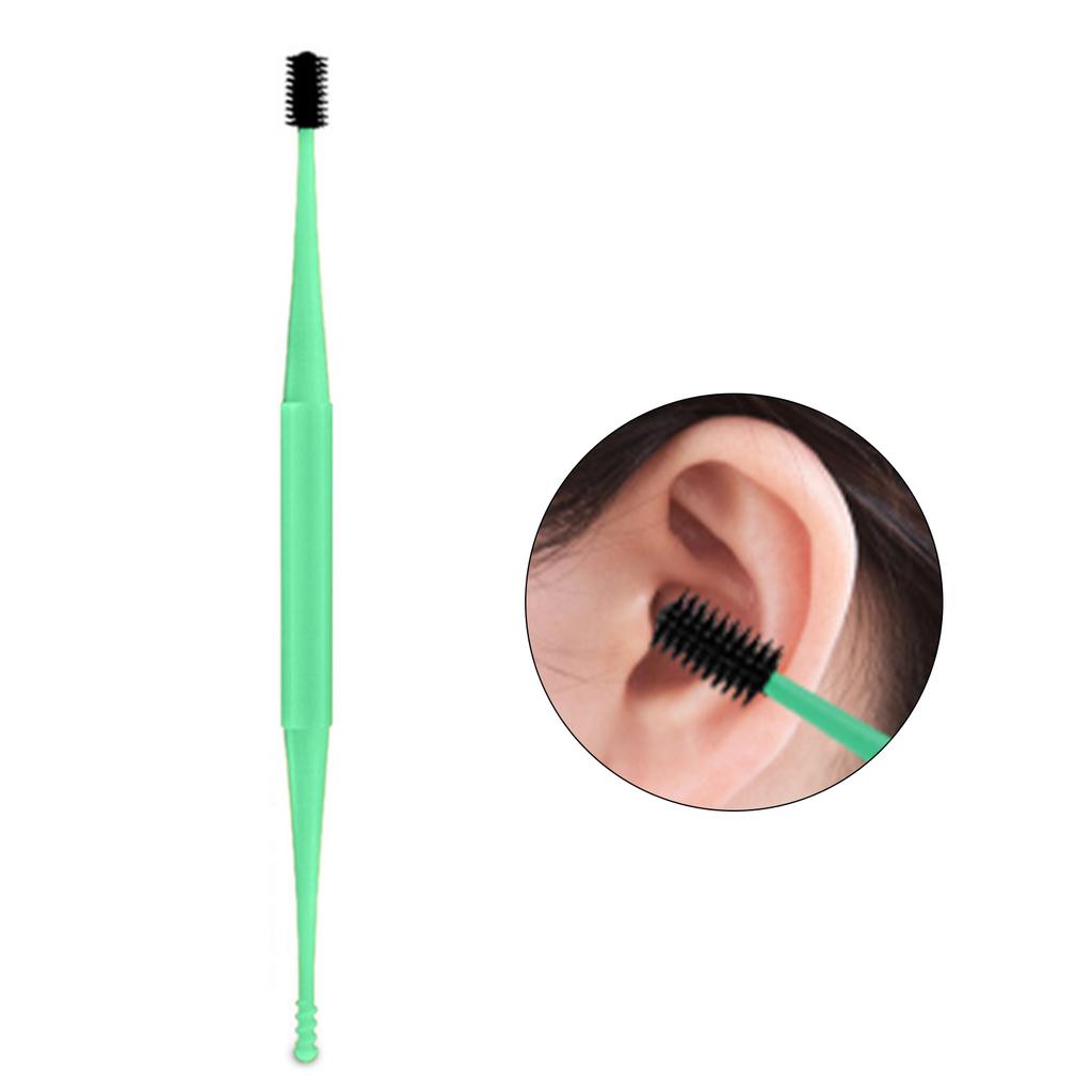 Силиконовый инструмент для чистки ушей с двойной головкой, спиральный тампон, инструмент для удаления ушной серы, палочки для чистки ушей