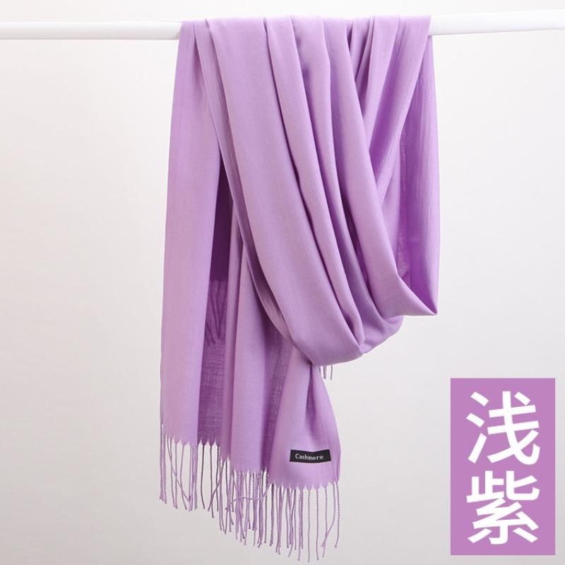 Autumn and Winter New Cashmere Scarf Women's Thickened Fringed Warm Pulled Solid Color Bright Red Scarf Shawl
