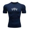Men's Gothic Thorn Tribal Print Compression Sports T-Shirt Quick Dry Breathable Stretch Workout Top for Gym Running Training Activewear