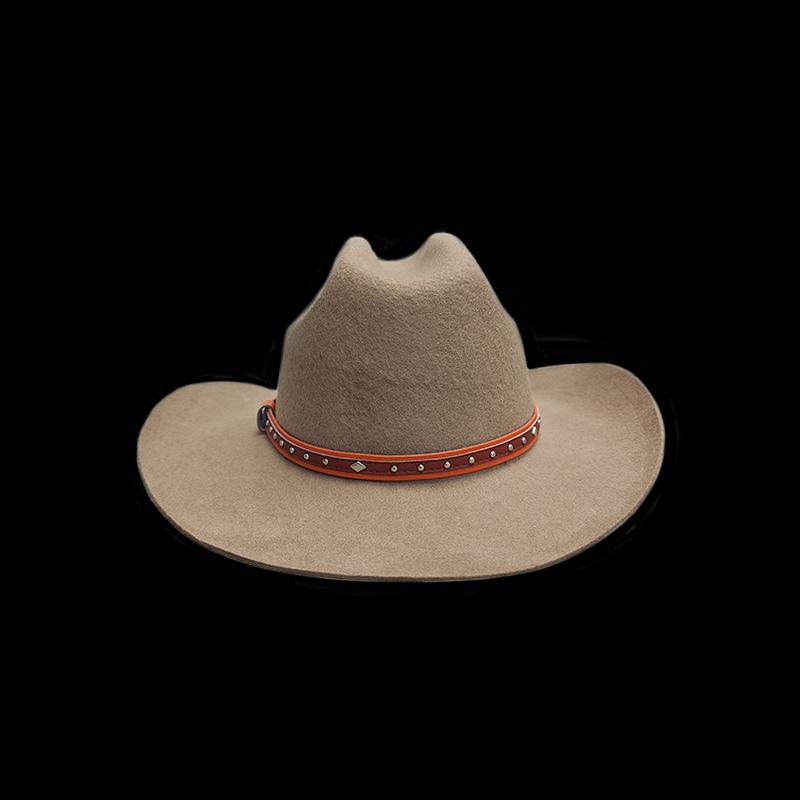 Direct Supply Cowboy Hat Fashion Wool Cowboy Hat Solid Color Denim Style Sheep Felt Hat