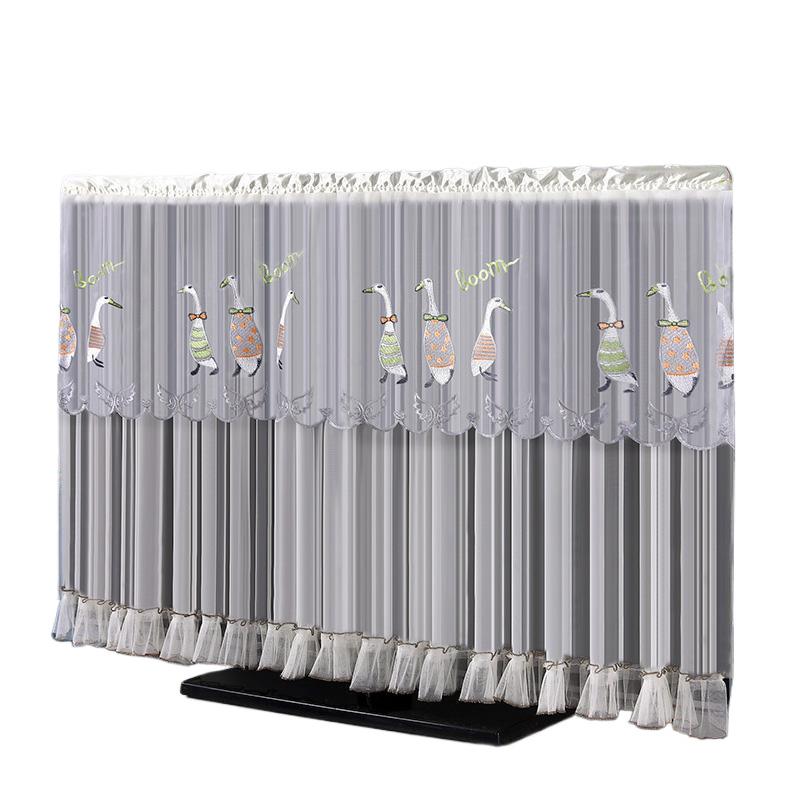 1 шт. Собака Утка Медведь Ультратонкий Телевизор ЖК Защитник 32/37-40 Дюймов Вышитое Кружево Мультяшное Животное Пылезащитный Чехол Защитный Чехол