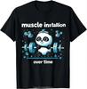 Muscle Building Panda Weight Lifting Barbell Workout T-Shirt Gym O-Neck Oversized Unisex T Shirt Men Clothing Fitness Tshirt