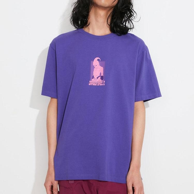 UNIQLO Dragon Ball Collaboration SS23 Series Majin Buu Print Short Sleeve T-Shirt Unisex Tops Purple 463104-74