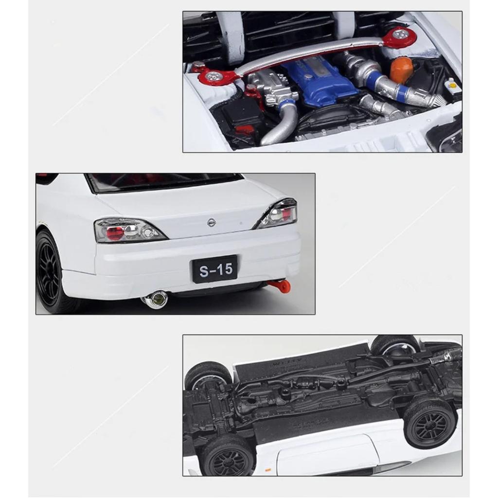 Welly 1/24 Nissan Silvia S15 Модель спортивного автомобиля из сплава Литой металл Модель гоночного автомобиля Высокая симуляция Коллекция Детская игрушка Подарок